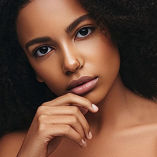 Besteel 14K Gold Filled Nose Ring Studs 20G Nose Rings Hoops Stud 316L Stainless Steel Nose Rings Round CZ Heart L Shaped Nose Stud Hypoallergenic Nostril Piercing Jewelry for Women Men 10Pcs - Image 2