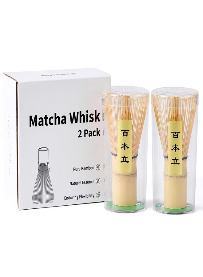 ComboJoy Matcha Whisk Set of 2, Bamboo Chasen for Ceremonial Matcha Preparation, Traditional Japanese Tea Whisks - Image 1