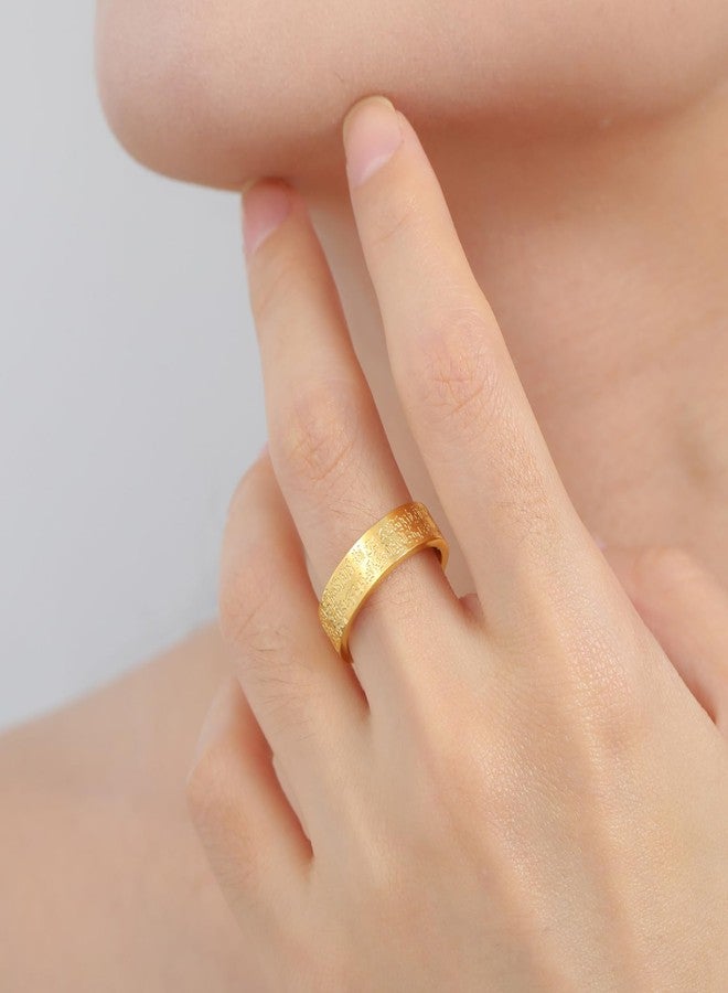 VASSAGO Islamic Ring Ayatul Kursi Ring Muslim Allah Ring for Women Men Arabic Calligraphy Rings Band Religious Ring Islam Eid Ramadan Gifts (gold, 7) - Image 5