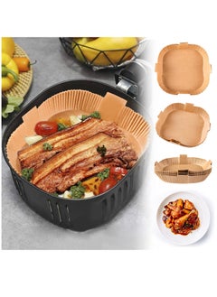 KASTWAVE Air Fryer Disposable Paper Liners, Square Cooking Paper, Non-Stick, Baking Roasting Food Grade Paper for Microwave Oven, Water-proof, Oil-proof, Frying Pan (50PCS 7.9Inch Natural)  - Image 3