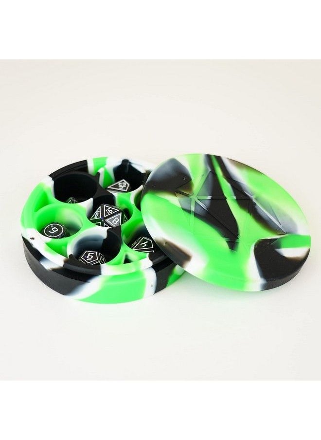 Dice Games Silicone Round Dice Case: Green/Black/White Role Playing Game Dice Accessories For Dungeons And Dragons - pzsku/ZBD59DD223D3EB4DC6D1CZ/45/_/1688193817/e2c7dc87-b2ea-4cca-9a04-3ad1d9fa8aca