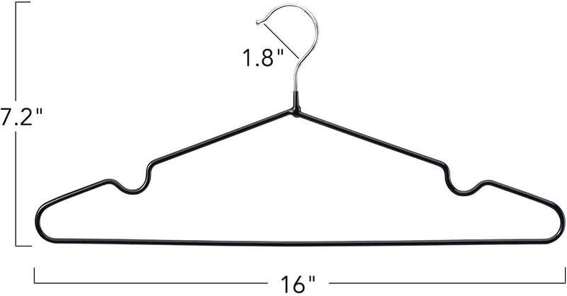 HOUSE DAY Metal Shirt Hangers - Black 20 Pack Space Saving Rubber Coated Adult Heavy Duty Strong Anti-Slip Hangers - Image 5