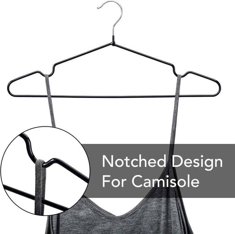 HOUSE DAY Metal Shirt Hangers - Black 20 Pack Space Saving Rubber Coated Adult Heavy Duty Strong Anti-Slip Hangers - Image 4