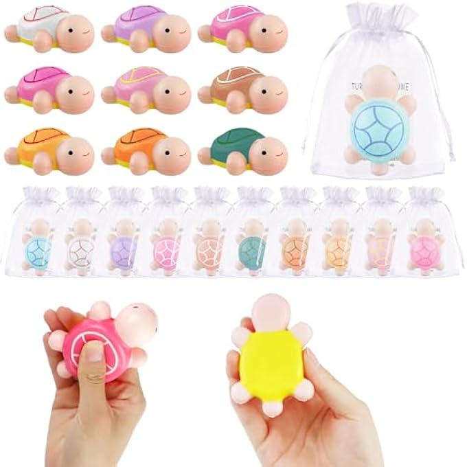 Ioffersuper 90PCS Inspirational Stress Balls Bulk Including Turtle Squeeze Toys Motivational Cards Organza Bags Graduation End of Year Gifts Positive Emotional Appreciation Gifts for Teacher Student Volunteer - Image 1
