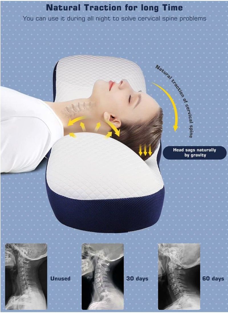 XiuWoo - Memory Foam Pillow for Sleeping Cervical Pillow for Neck and Shoulder, Support Pillow for Side Sleepers  67X12 cm - Image 1