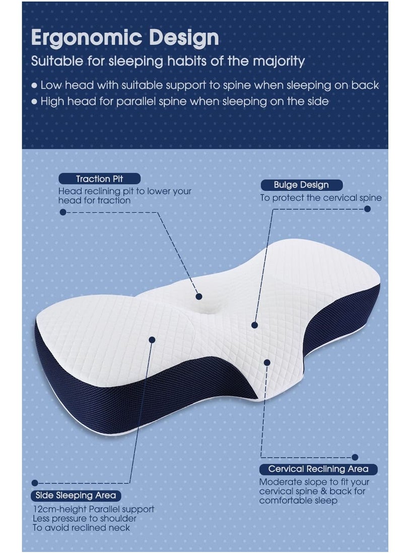 XiuWoo - Memory Foam Pillow for Sleeping Cervical Pillow for Neck and Shoulder, Support Pillow for Side Sleepers  67X12 cm - Image 1