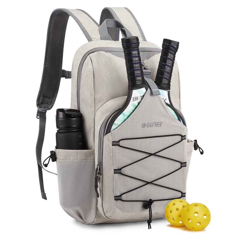 G4Free Lightweight Pickleball Bag, Pickleball Backpack for Women and Men, Adjustable Padel Bag, Fits 2 to 4 Paddles, Shoulder Daypack for Sports, Ivory White, Backpack - Image 1