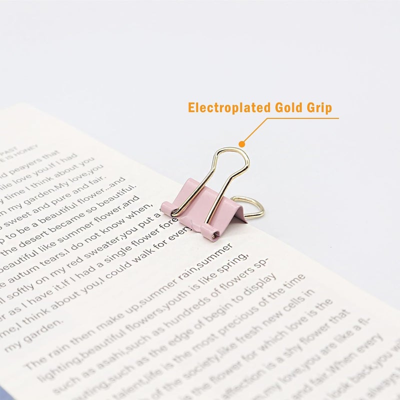 YCVIORING Mini Binder Clips, 100 Pack, Light Pink, 15mm (5/8 inch), Office, Home, School, Crafts, Tempered Steel, Modern Style - Image 2