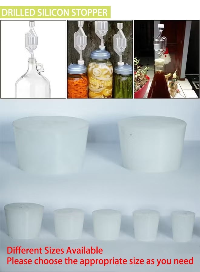 نهر قو 2 قطعة أغطية سيليكون للتخمير بتصميم مثقوب وفتحة للاستخدام في صمام مانع الهواء، مناسبة لتخمير المنزل وصنع النبيذ، وتستخدم كبديل لأغطية الزجاجات المطاطية. - Image 5