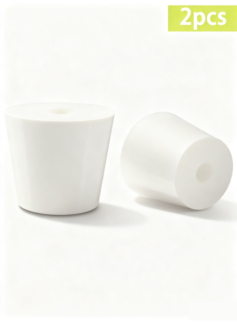 نهر قو 2 قطعة أغطية سيليكون للتخمير بتصميم مثقوب وفتحة للاستخدام في صمام مانع الهواء، مناسبة لتخمير المنزل وصنع النبيذ، وتستخدم كبديل لأغطية الزجاجات المطاطية. - Image 2