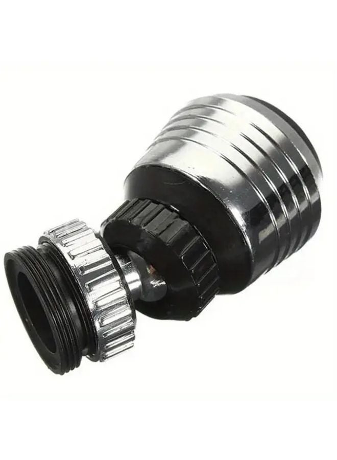 Short Silvery Black 360 Degree Rotating Faucet Aerator Water Saving Tap Nozzle With Filter - Image 1