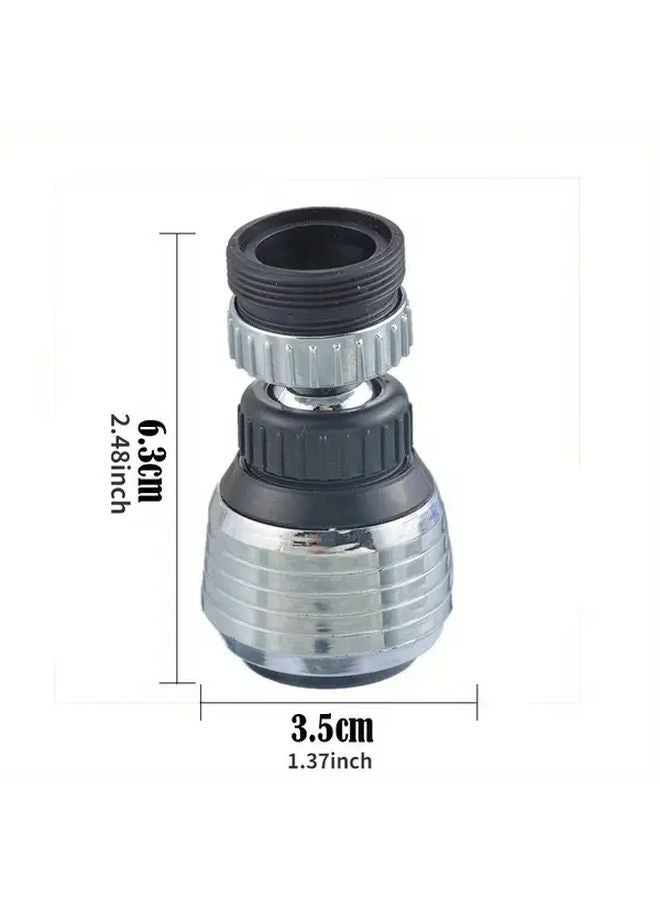Short Silvery Black 360 Degree Rotating Faucet Aerator Water Saving Tap Nozzle With Filter - Image 4