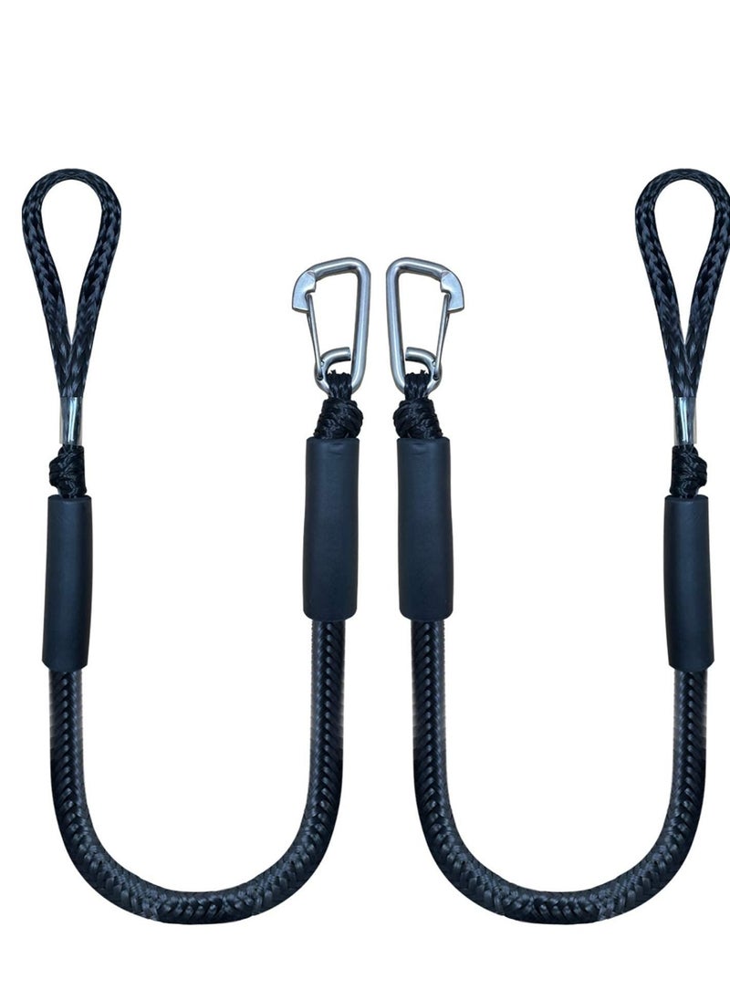SYOSI Bungee Dock Line Boat Ropes for Docking Mooring Rope with Stainless Steel Clip Accessories Boats PWC, Built in Snubber, Kayak, Watercraft,SeaDoo,Jet Ski, Pontoon, Canoe, Power 2-Pack  - Image 1