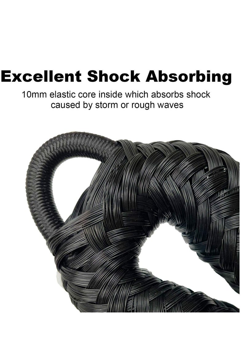 SYOSI Bungee Dock Line Boat Ropes for Docking Mooring Rope with Stainless Steel Clip Accessories Boats PWC, Built in Snubber, Kayak, Watercraft,SeaDoo,Jet Ski, Pontoon, Canoe, Power 2-Pack  - Image 2