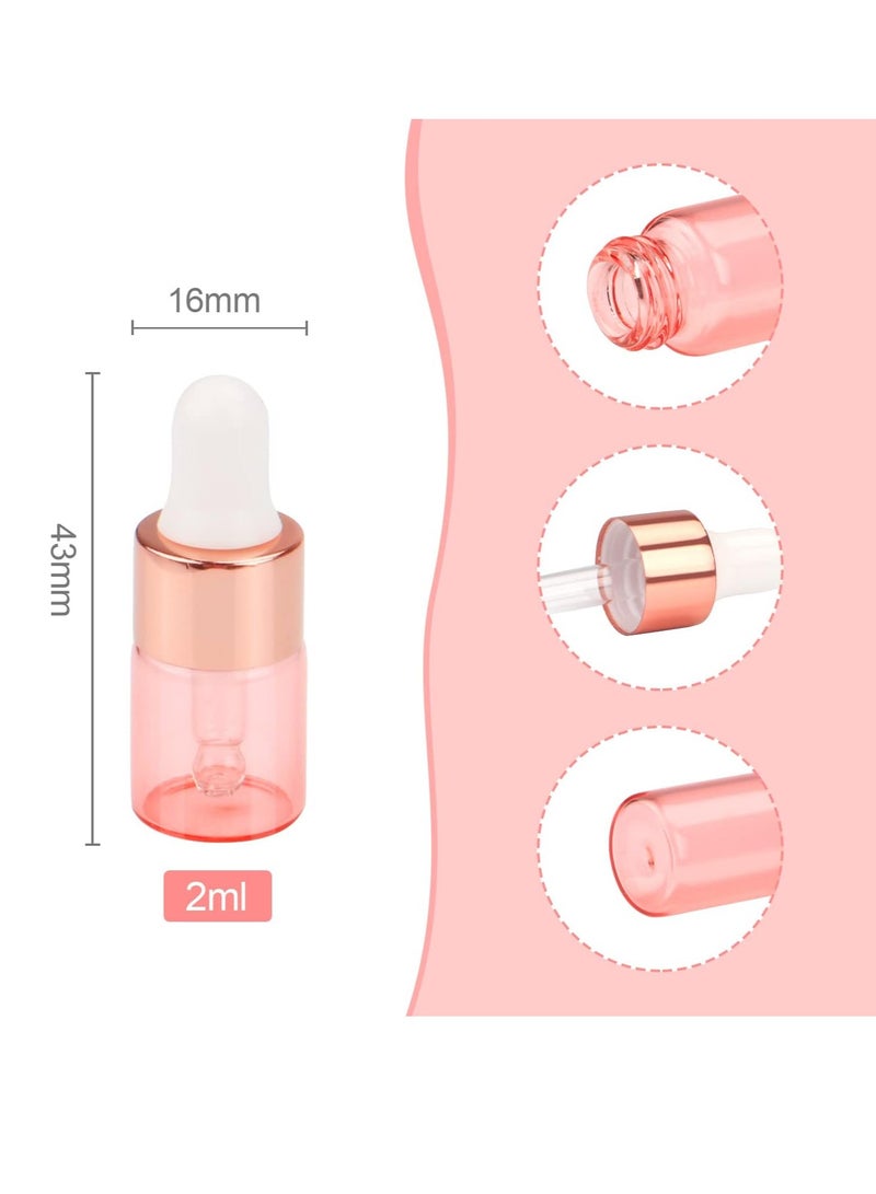 Wresty Pink Glass Dropper Bottles - 15 Mini 2ml Vials for Essential Oils, Aromatherapy, Perfume Samples with Glass Dropper - Image 2