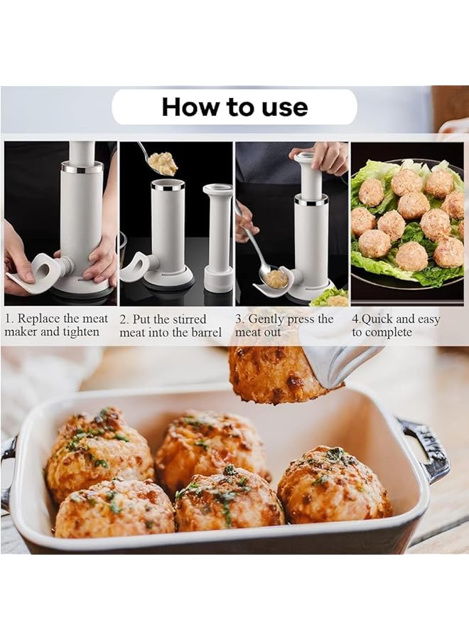 إيروريكس آلة حشو السجق اليدوية 2 في 1، آلة حشو السجق اليدوية، آلة صنع كرات اللحم، آلة صنع السجق العمودية، مجموعة صنع السجق، أداة صنع السجق المنزلية السريعة للاستخدام التجاري والمنزلي - Image 2