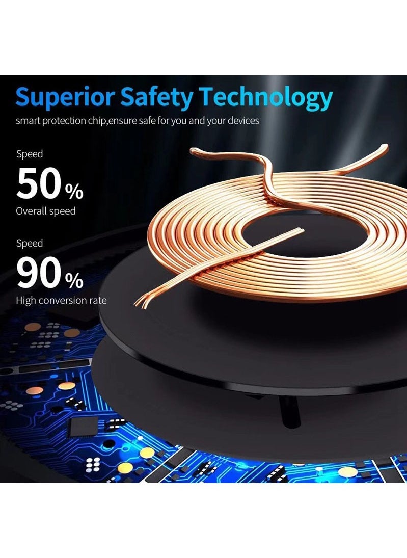 10W wireless fast charger, compatible with all brands of mobile phones, one-click start and easy charging