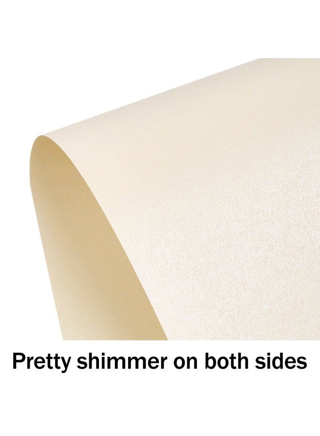 Goefun 24 Sheets Cream Shimmer Cardstock 8.5 x 11 Ivory Paper, Goefun Off White Card Stock Printer Paper for Invitations, Certificates, Crafts, Card Making - Image 3