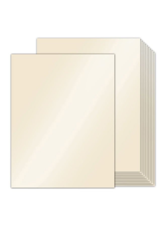 Goefun 24 Sheets Cream Shimmer Cardstock 8.5 x 11 Ivory Paper, Goefun Off White Card Stock Printer Paper for Invitations, Certificates, Crafts, Card Making - Image 1
