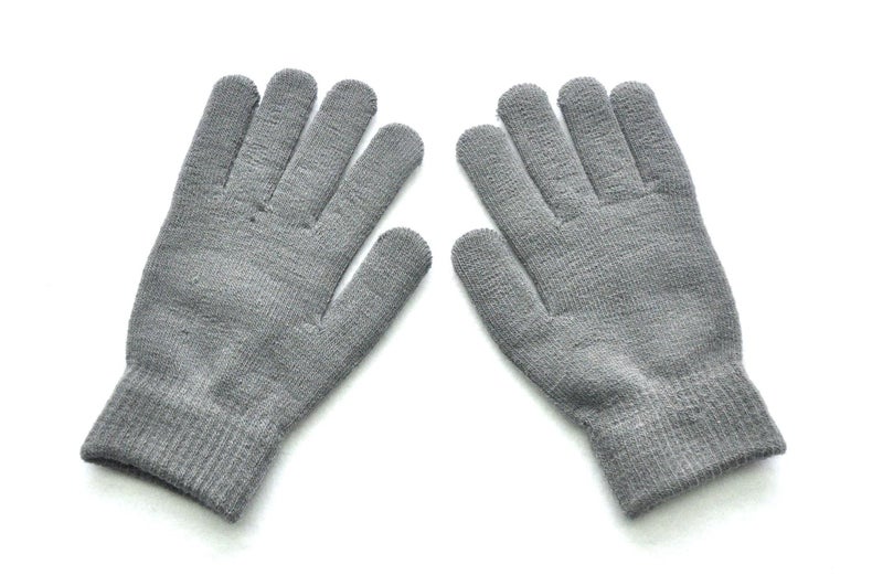 Explosions gloves men and women solid color knitted wool gloves winter warm plus velvet padded riding gloves wholesale Dark gray