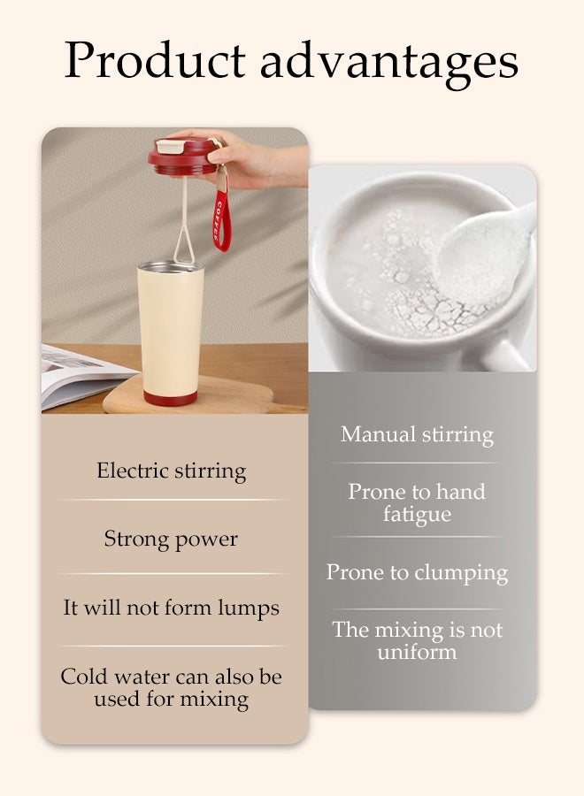 DUNISO Electric Mixing Cup Premium Electric Protein Shaker Bottle Rechargeable Auto Magnetic Mug Self Stirring Coffee Mug Rotating Home Office Travel Stirring Cup Portable Powder Shake Cup for Protein, Coffee, Milkshake,Oatmeal - Image 3