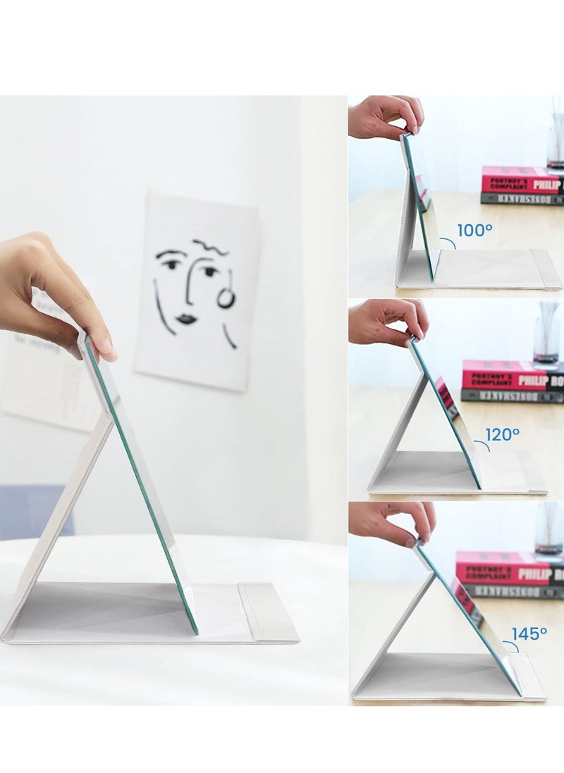 Portable Folding Mirror, Portable Folding Vanity Mirror, Desktop Makeup Mirror with Adjustable Stand, Home, Travel Make up Mirror, 21x15cm  - Image 3