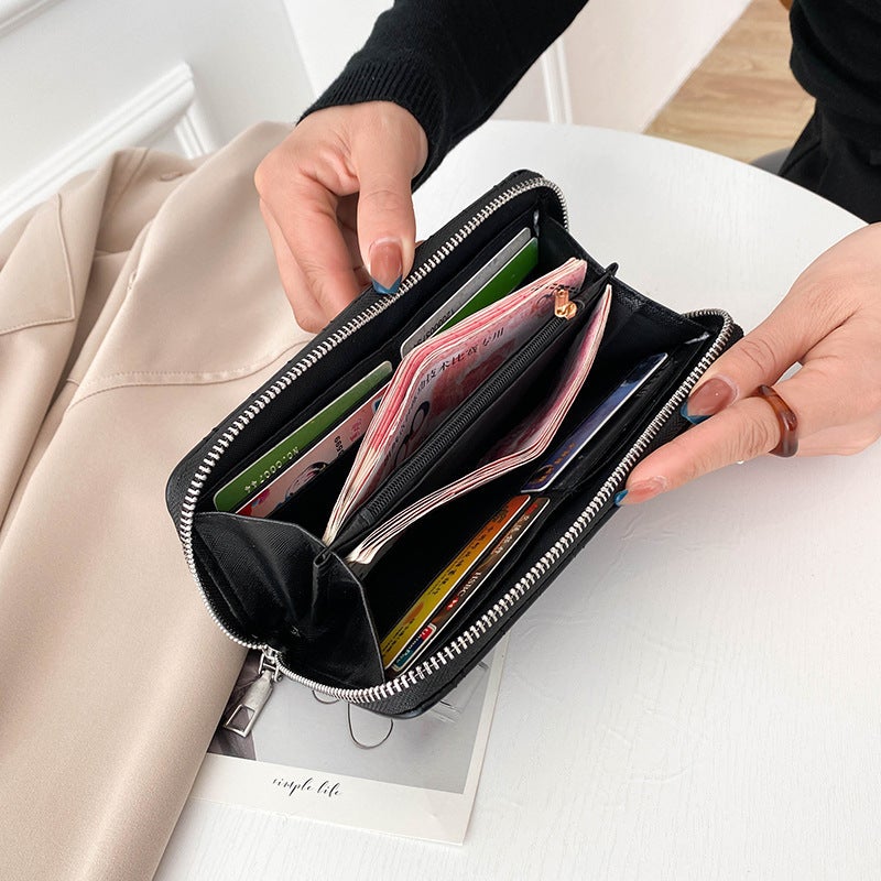 Multifunctional Solid Color PU Leather Wallet, RFID Blocking Design Portable Daily Storage Purse for Cards Cash Coin Business Use - Image 3