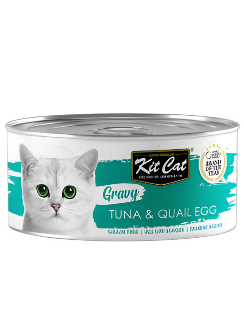 كيت كات كت كات ( 24 عبوة ) طعام رطب بنكهة التونة وبيض السمان لقطط الصغيرة و الكبيرة / 70 غرام - Image 2
