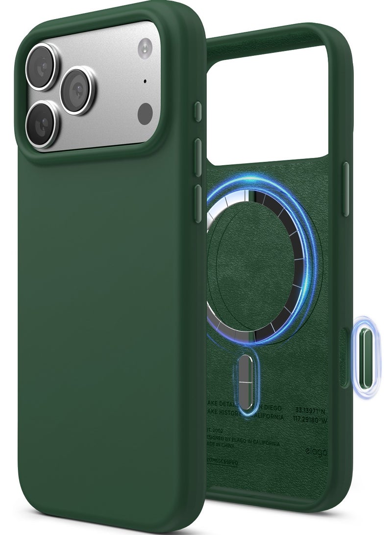 Elago Magnetic Liquid Silicone for iPhone 17 Pro MAX case cover [Camera Control Button Cover] compatible with MagSafe Shockproof - Alpine Green - Image 1