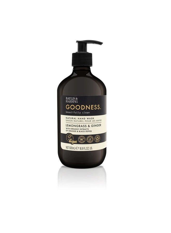 Baylis & Harding غسول يدين بالليمون والزنجبيل من غودنس، 500 مل (عبوة واحدة) | تركيبة طبيعية مع مستخلصات عضوية وزيوت أساسية | فاخر ومنعش | خالي من البارابين | نباتي - Image 2