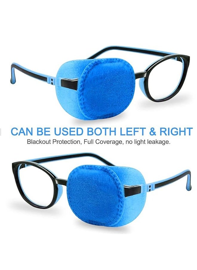 4 Pack Eye Patches for Kids Girls Boys, Right Left Eye Patch for Glasses, Lazy Eye Patch for Children Treating Lazy Eye Amblyopia Strabismus and After Surgery 10 x 5cm Full Coverage (Blue)