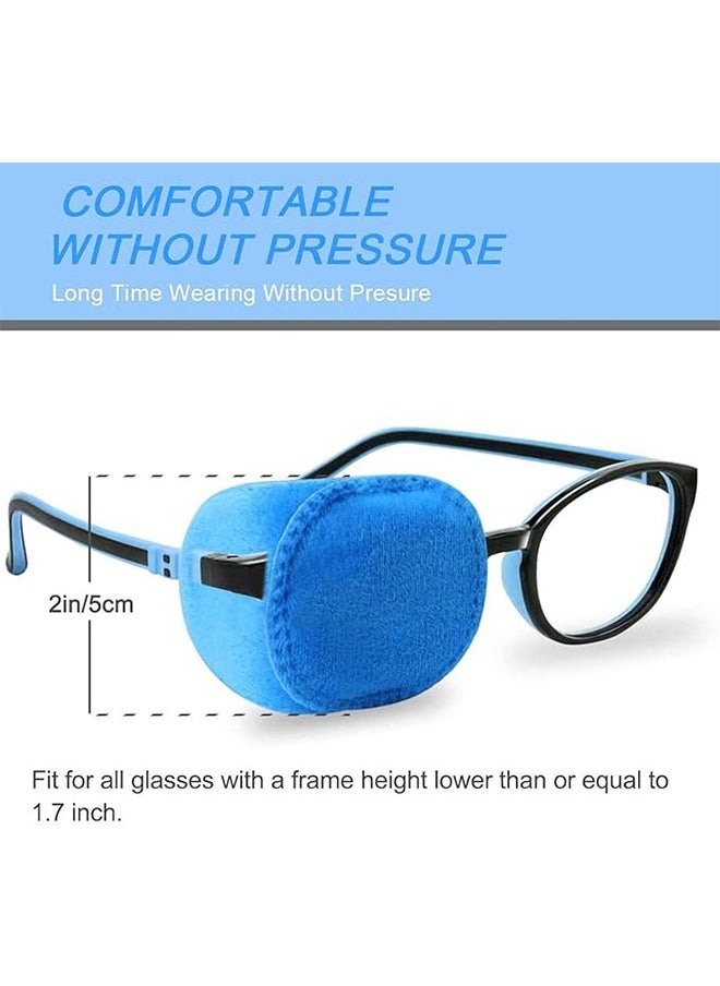 4 Pack Eye Patches for Kids Girls Boys, Right Left Eye Patch for Glasses, Lazy Eye Patch for Children Treating Lazy Eye Amblyopia Strabismus and After Surgery 10 x 5cm Full Coverage (Blue)