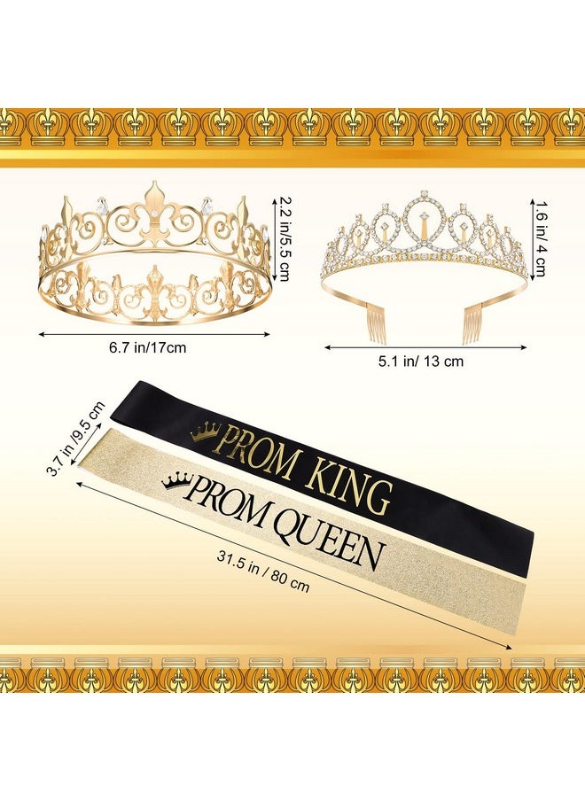 Saintrygo Saintrygo Prom King and Queen Crowns - 80s Cosplay Party Favors Tiara, Sash, Shiny Satin for Adults, 2024 Grad (4 Pcs, Graceful Style)  - Image 2