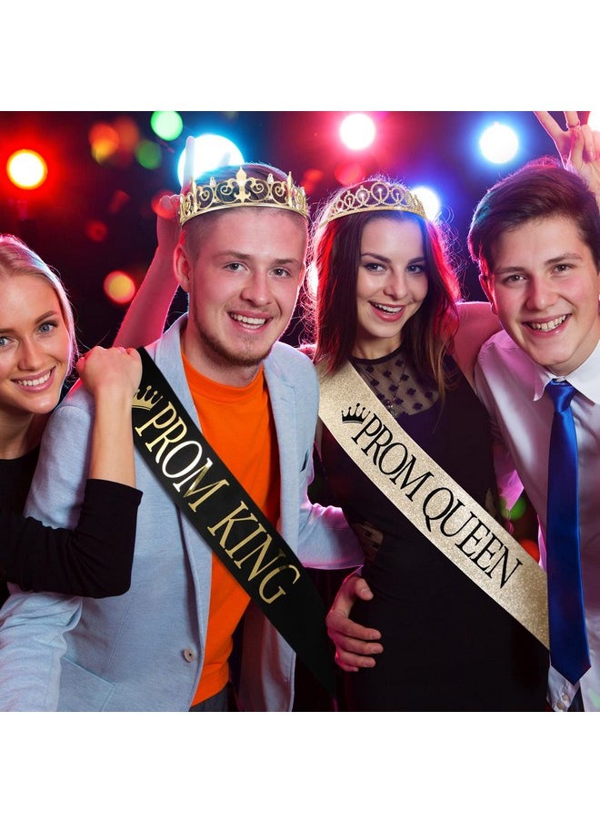 Saintrygo Saintrygo Prom King and Queen Crowns - 80s Cosplay Party Favors Tiara, Sash, Shiny Satin for Adults, 2024 Grad (4 Pcs, Graceful Style)  - Image 5