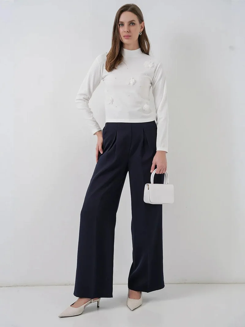 BIG DART BDART 3D Floral Print Long Sleeve Blouse