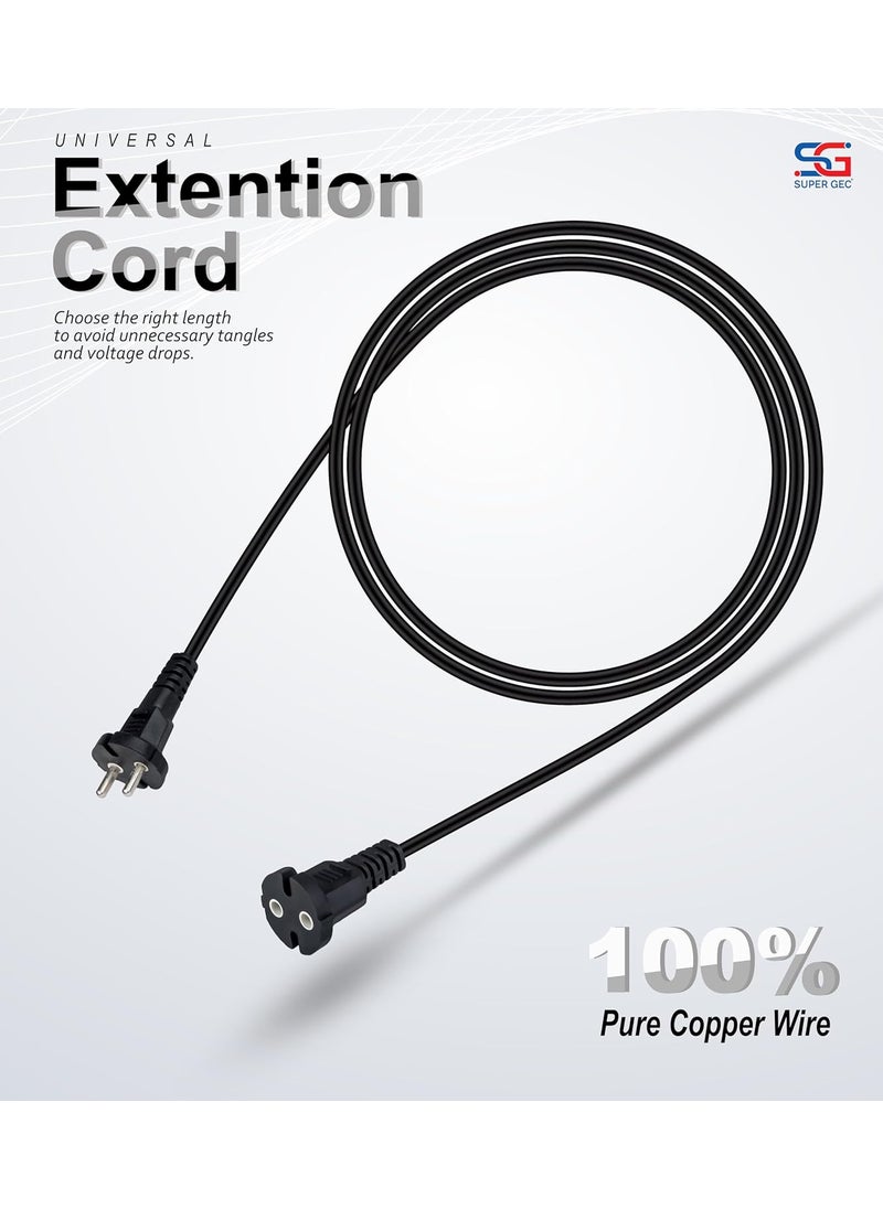 SUPER GEC - Super GEC MaleFemale Extension Cord HighConductivity Copper Wires Multipurpose Suitable for Computers Televisions Kitchen Appliances Power Tools and More 2 Pin 9 Meter Black - Image 1