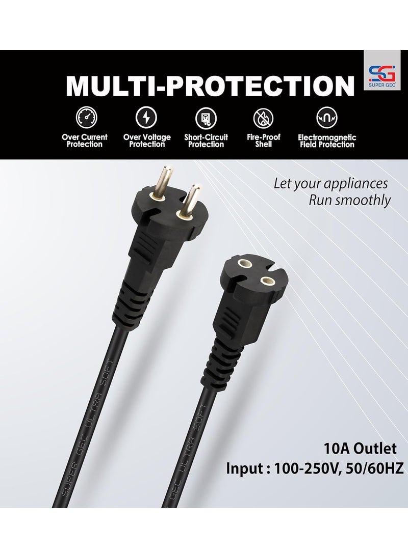SUPER GEC - Super GEC MaleFemale Extension Cord HighConductivity Copper Wires Multipurpose Suitable for Computers Televisions Kitchen Appliances Power Tools and More 2 Pin 9 Meter Black - Image 1