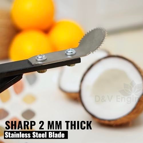 D&V ENGINEERING - Creative in innovation D&V Engineering Metal Tabletop Coconut Scraper/Grater | Sturdy Design | Easy to Use | Sharp 2 mm Stainless Steel Blade | Strong & Stable Construction for Home Kitchen Use (Black) - Image 3
