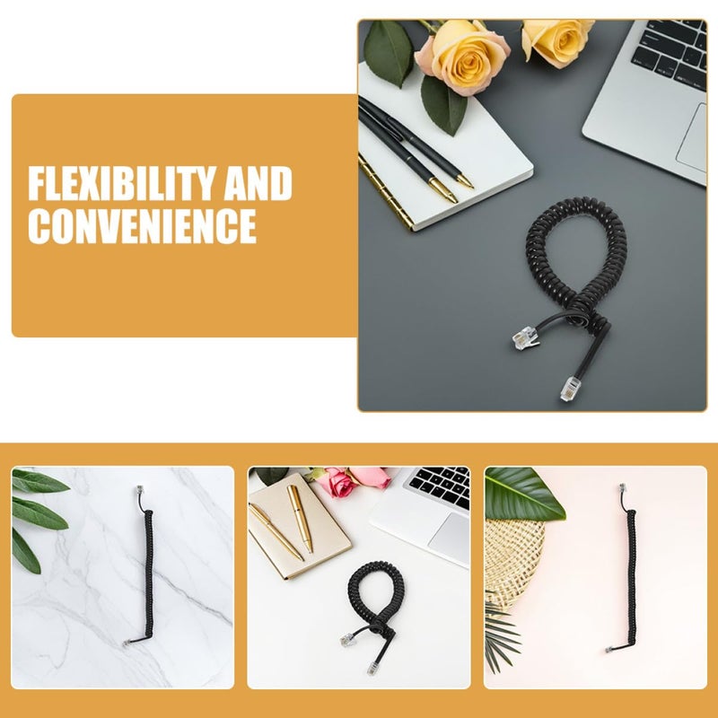 Coiled Telephone Cord and Receiver Cable Set 4Pcs Universal Spring Connector - Image 4