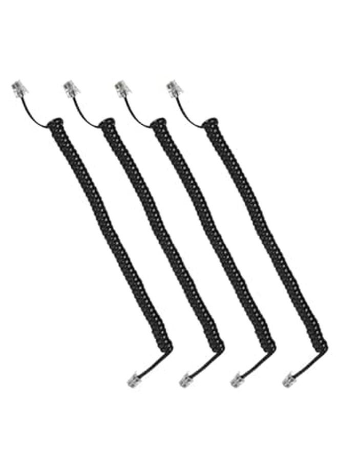 Coiled Telephone Cord and Receiver Cable Set 4Pcs Universal Spring Connector - Image 1