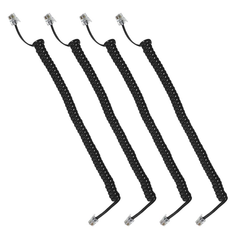Coiled Telephone Cord and Receiver Cable Set 4Pcs Universal Spring Connector - Image 2