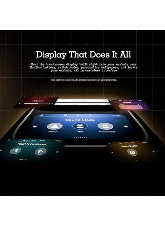 Faster Vizion Wireless Earbuds, Bluetooth 5.4 with ENC, Smart Touch Screen Case, 35H - Image 3