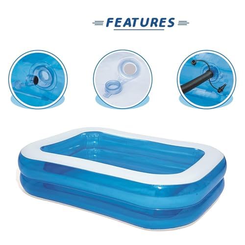 SOLDTRUE Rectangular 6.7 Feet, Kiddie and Adults Pool, Kids Swimming Pool with Electric Air Pump, 2.00 m x 1.5m x 50cm / 6.7" x 60" x 19.6" Inch (6.7 feet, Blue)(4 X Duck) - Image 5