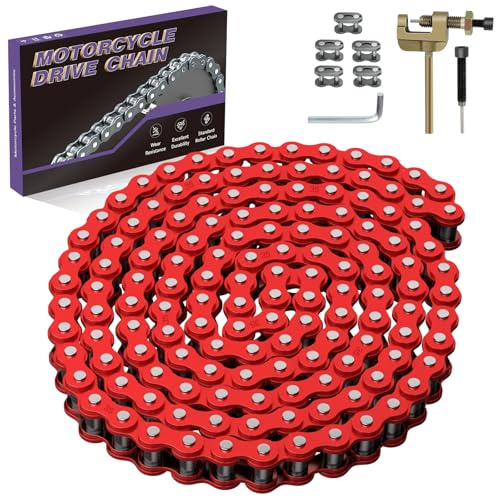 CILOYU Red 35 Chain Compatible with Mini Bike Coleman CT100U CC100X Baja DB30 Motovox MBX10 MBX11 Predator 79cc 97cc 100cc Mega Moto MM-B80 105cc Powersports Parts 140 Link 35 Chain Breaker - Image 1