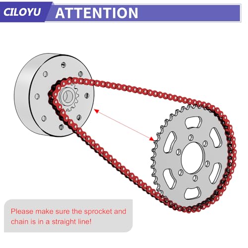 CILOYU Red 35 Chain Compatible with Mini Bike Coleman CT100U CC100X Baja DB30 Motovox MBX10 MBX11 Predator 79cc 97cc 100cc Mega Moto MM-B80 105cc Powersports Parts 140 Link 35 Chain Breaker - Image 2