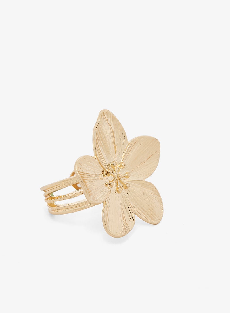 جينجر ست قطع خواتم ذهبية بنقوش متنوعة - Image 4