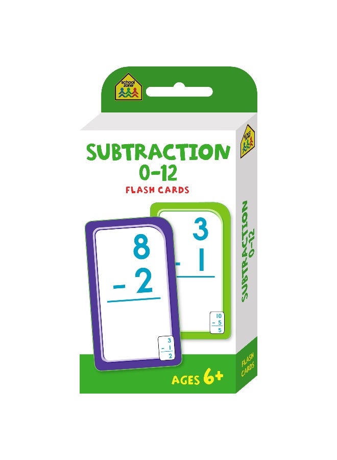Hinkler School Zone Subtraction 0-12 Flash Cards – Master Subtraction Skills - Image 1