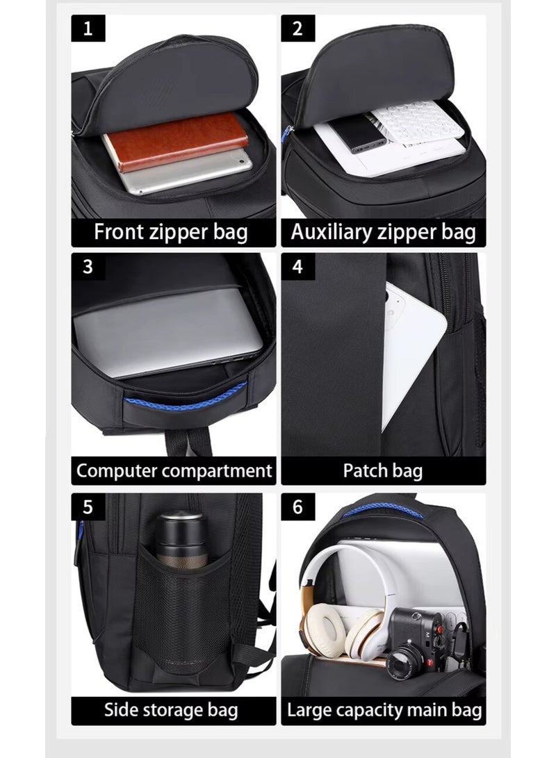 Casual Double Shoulder Backpack High Quality Waterproof with Large Capacity [20-36] Litre, Zipper Closure Good Load-bearing Adjustable Strap Oxd Cloth Wear-resistant and Multi-Function for Travel, Laptop 15.6 inch, College, Luggage,Outdoor and Sports Backpack 60*25*38 cm - Image 4