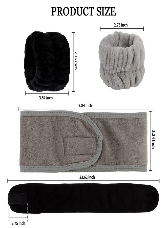 ACO-UINT 6Pcs Spa Headbands and Wrist Washbands Set, Makeup Headbands, Skincare Face Towel Wristbands for Women - Image 4