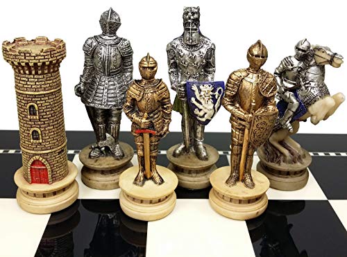 HPL 32 Piece Themed Set of Chess Men Pieces NO Board Armored Knights - Image 1